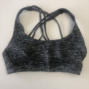 Victoria’s Secret Sports Bra Black White Polyester Blend Activewear Small